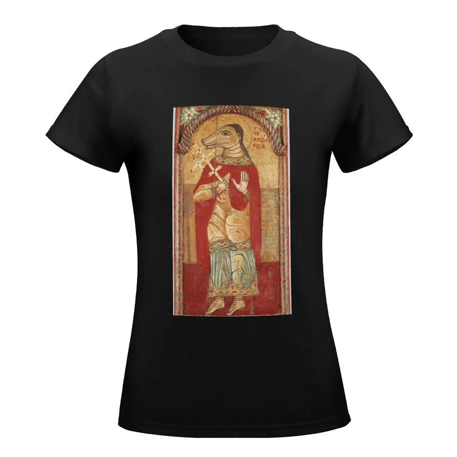 Saint Christopher as a Cynocephalus, Cappadocia, 17th century. T-Shirt quick-drying plus sizes tops Women