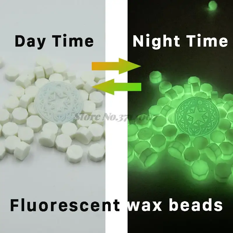 100pcs/set Fluorescent Light Wax Beads Particles Sealing Stamp Fluorescence Night Luminous Noctilucent Wedding