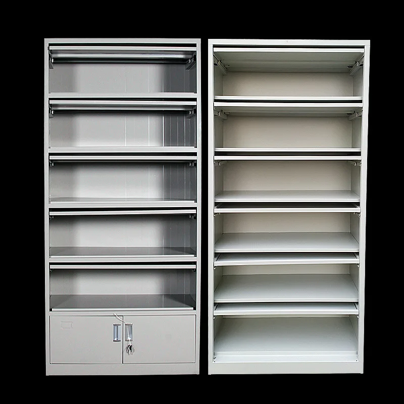 Steel periodical cabinet, whole body newspaper cabinet, bottom warehouse type book and magazine cabinet