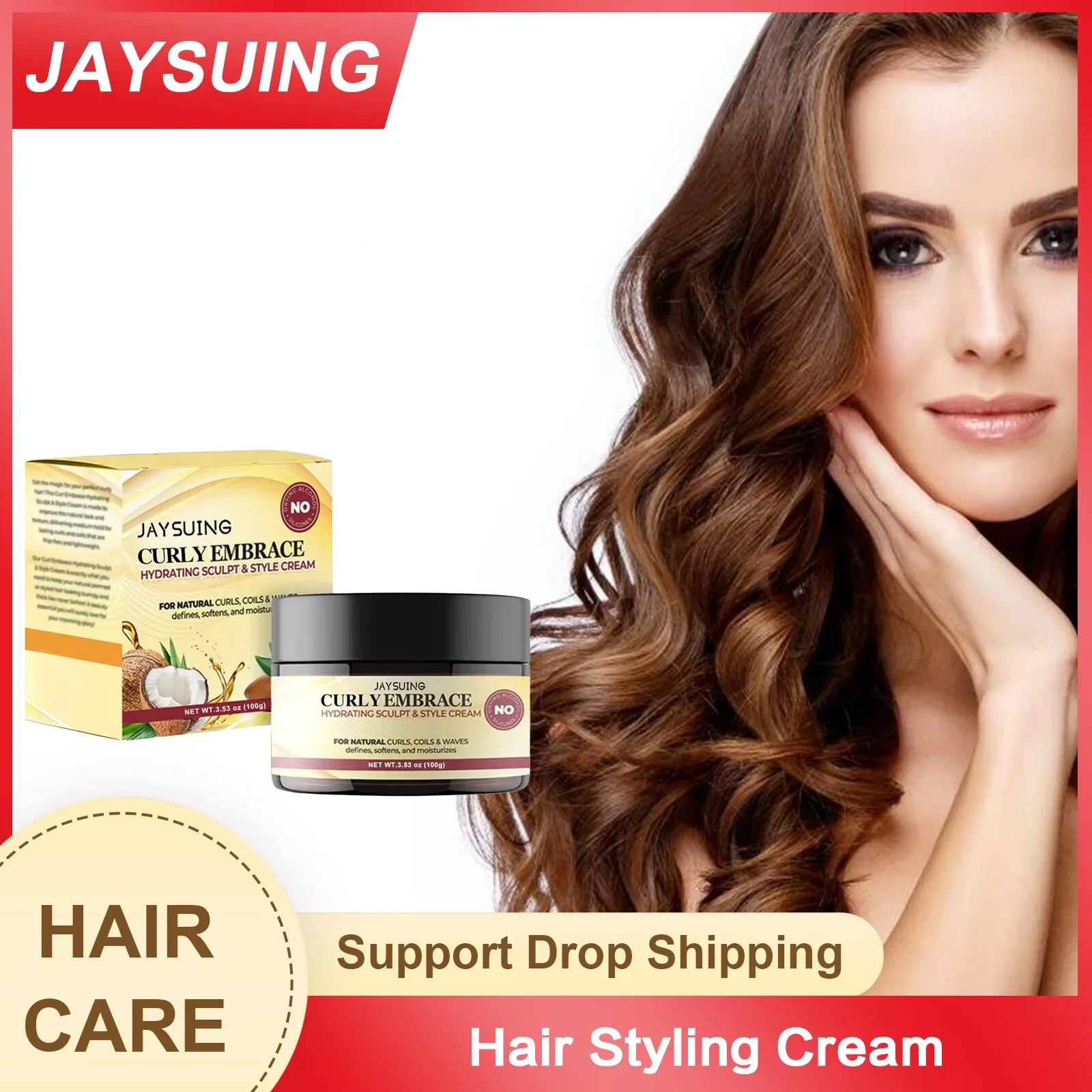 

Hair Curly Cream Wavy Frizz Control Anti Dryness Elastin Intense Hair Curl Enhancer Moisturizing Nourishing Hair Styling Cream