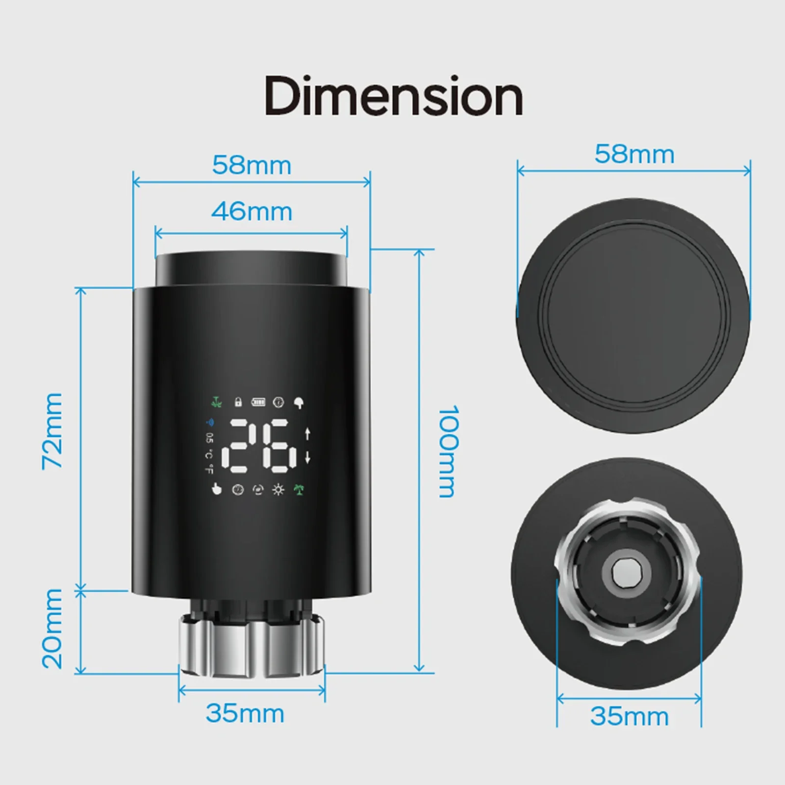 تويا زيجبي TRV المبرد المحرك صمام صمام مشعاع حراري متحكم في درجة الحرارة دعم أليكسا جوجل المنزل #2