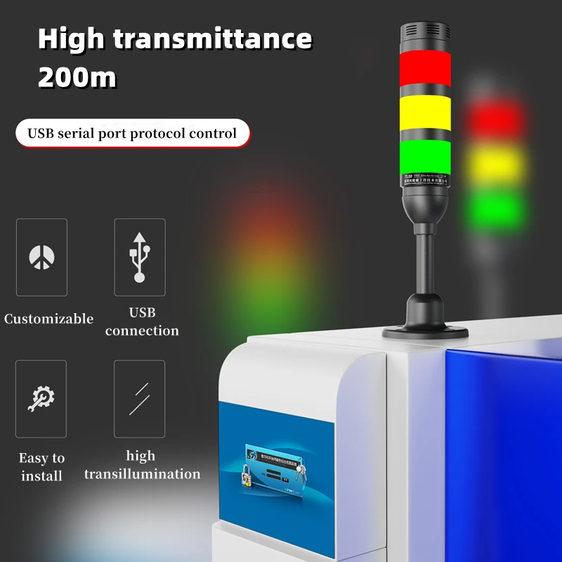 USB Signal Light 232 Serial Port Tricolor Multi-layer Alarm Light 485 Communication Light Modbus Rtu Tcp Protocol Warning Lamp