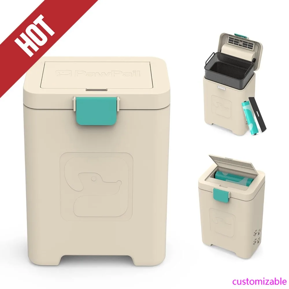 

Hot-Pet Waste Station, Heavy Duty Outdoor Dog Poop Trash Can With Carbon Air Filter & DualVent Odor Control, UV & Weather Resist