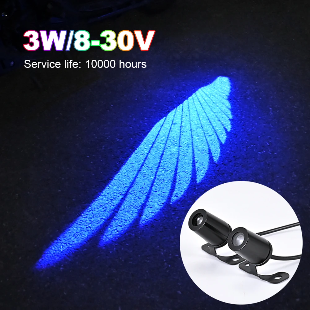 

2Pcs Angel Wings Projection Lights Waterproof Motorcycle Angel Wing LED Lamp Super Bright LED Welcome Light LED Carpet Underglow