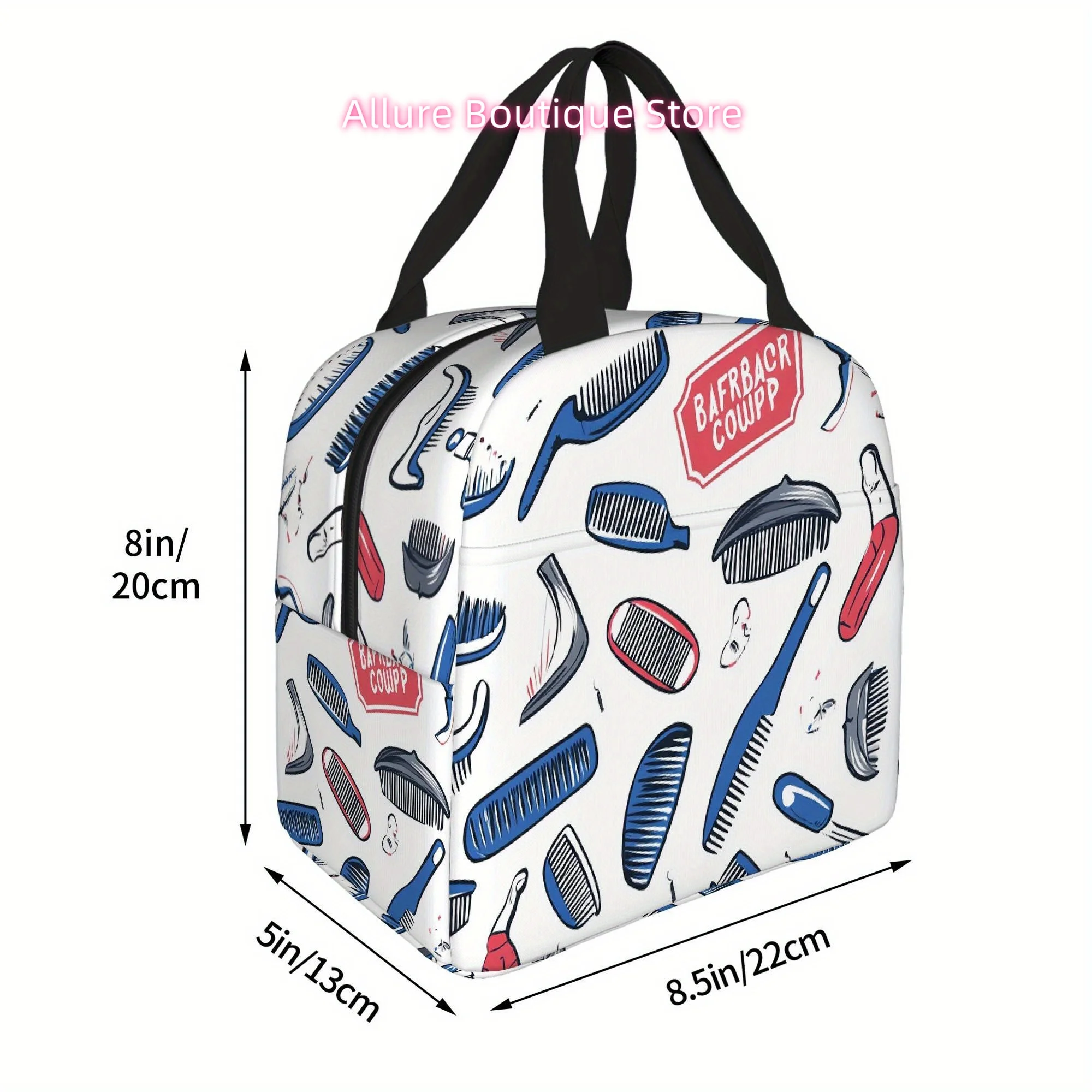 1pc, Hairbrushes, Combs, and Hairdryers Pattern Printed Thermal Bag, Insulation Bag, Insulated Bag, No Food Contact, Suitable fo