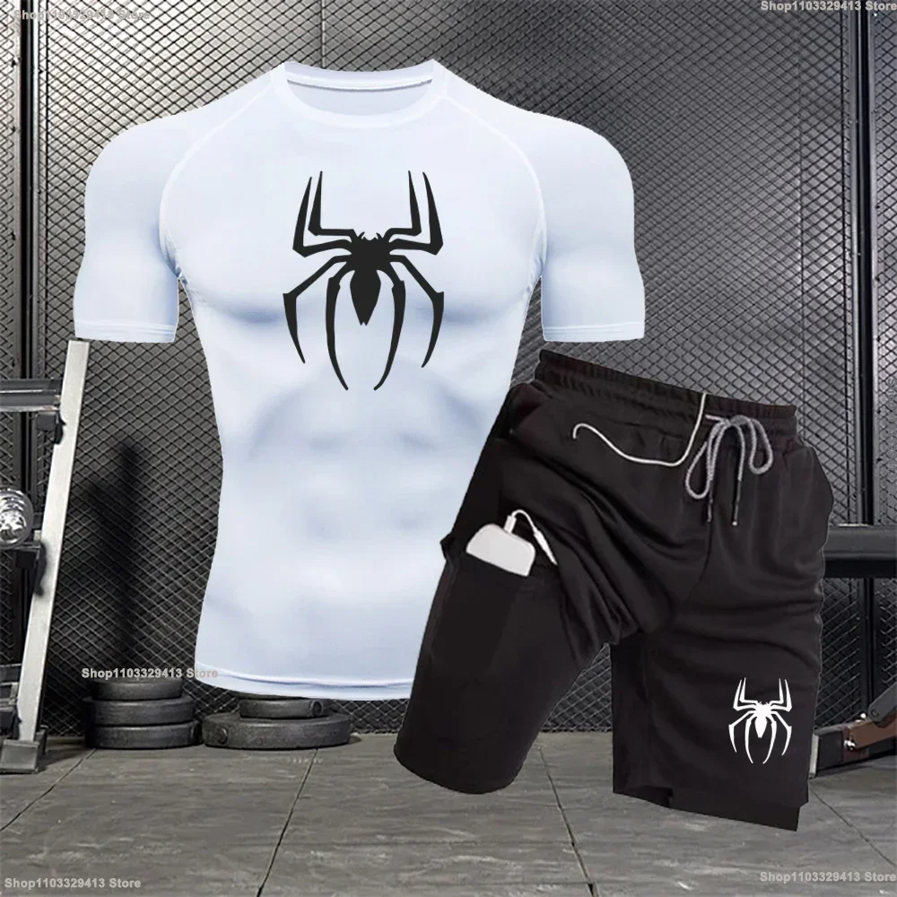 

2024 Men's 3D Printed T-shirt Casual Short Sleeve Top Fashion Set Outdoor Bicycle Compression Sportswear Summer Quick Breathable