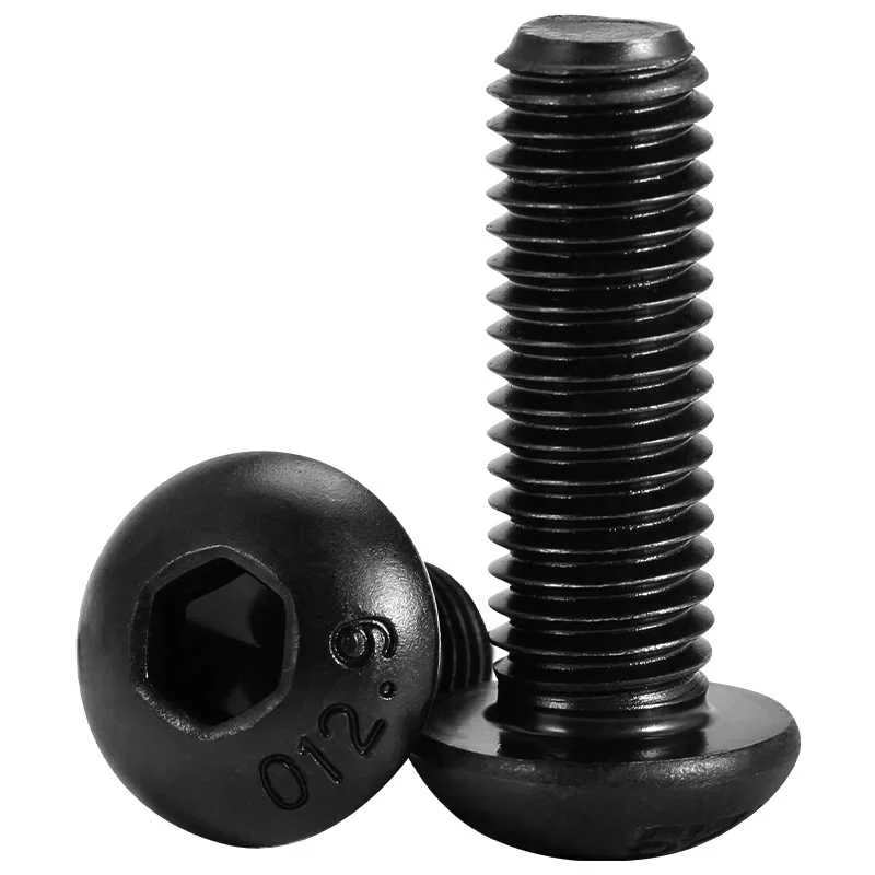 Tapa de cabeza redonda con casquillo hexagonal, tornillo negro, perno de sujeción para muebles M6 M8 M10, acero de aleación de grado 10,9 o tornillos de acero inoxidable 304