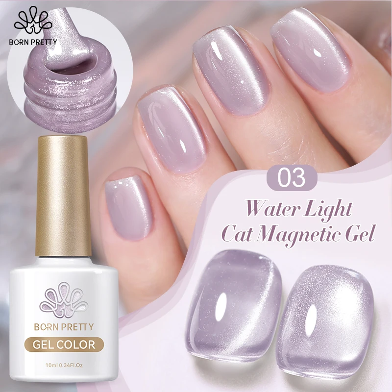 BORN PRETTY 10 ml Water Light Cat Magnetischer Gel-Nagellack Vernis Semi Permanent Soak Off Crystal Gel-Nagellack für Nägel Maniküre