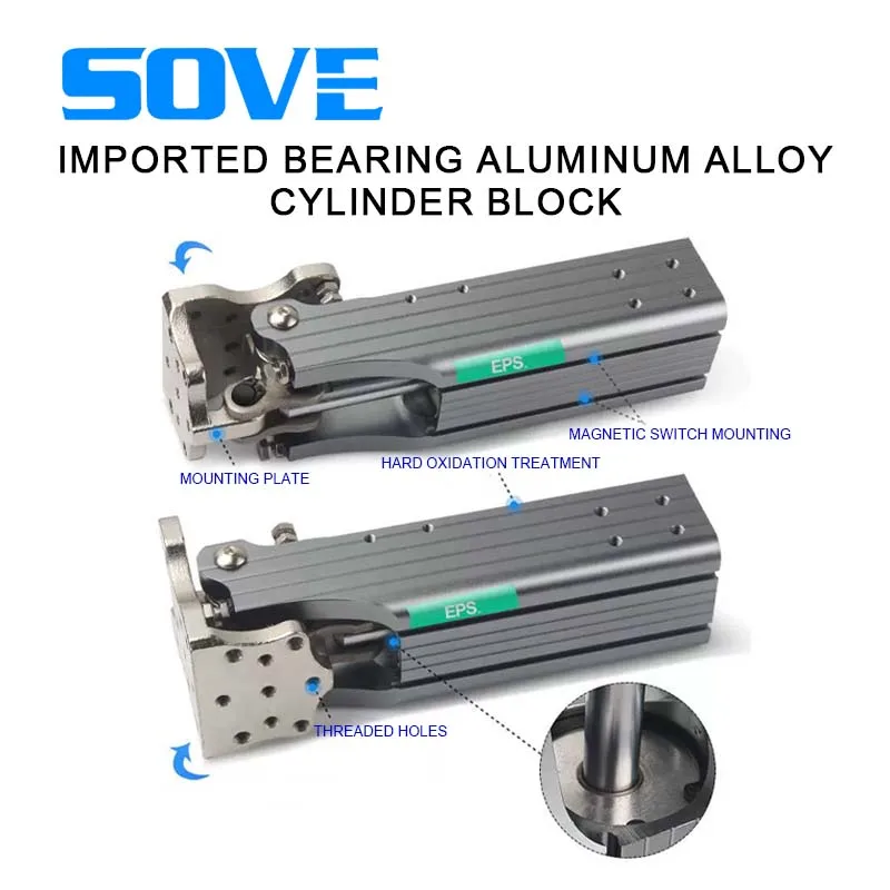 Robotic Arm Rack Side Position Group 32 40 Pneumatic Cylinders Side-position Cylinder Group BC 32 40 40 90 Deg view 4
