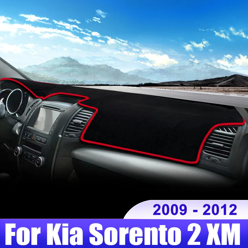 For Kia Sorento 2 XM 2009 2010 2011 2012 Car Dashboard Cover Dash Mat Sun Shade Avoid Light Non-slip Pad Interior Accessories