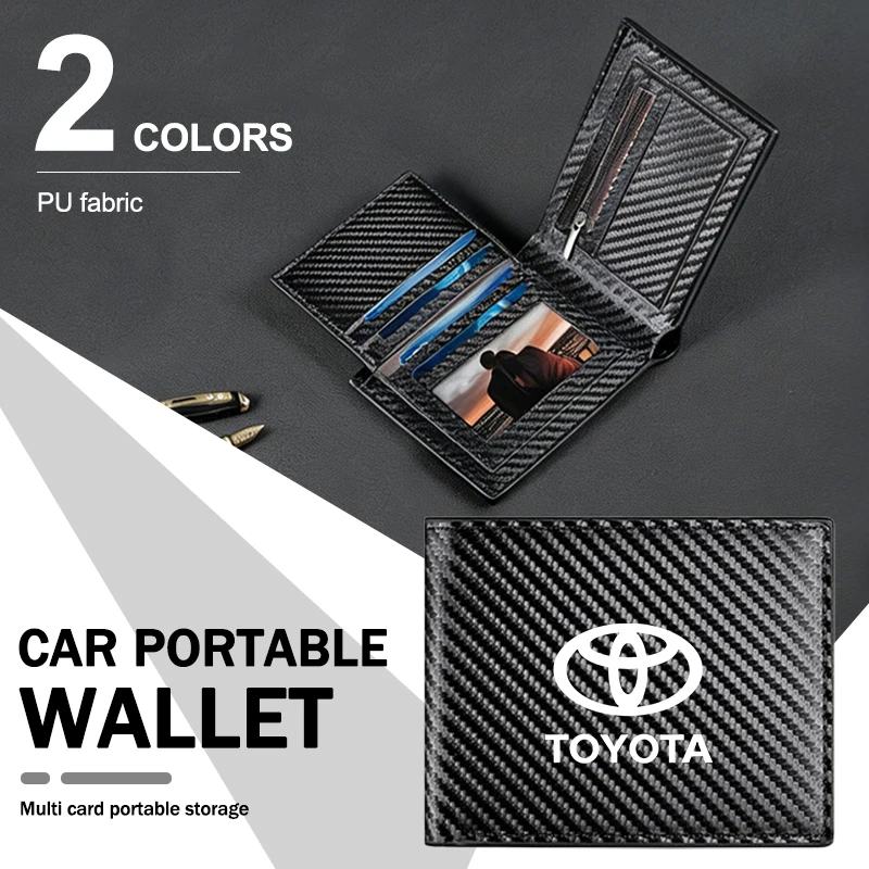 

Fashion Men Credit Card Holder Business Wallet For Toyota Corolla Cross Yaris Sienna Venza Harrier Hilux Land Cruiser Alphard