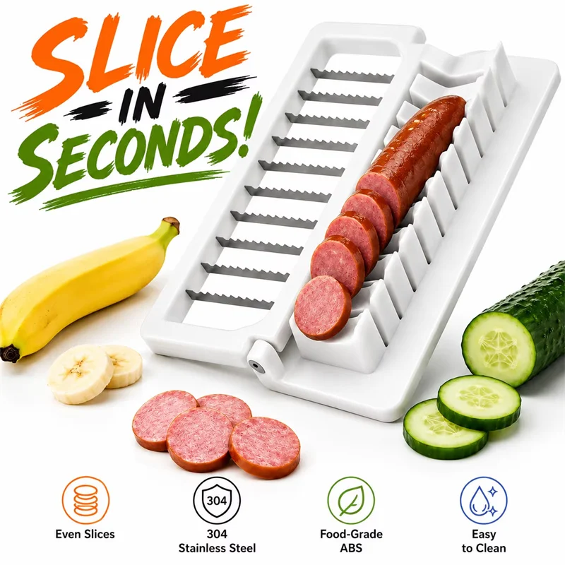 Multi-functional Fancy Slicing Sausage Slicer Efficient Precision Mesh Hot Dog Cutter Household Fruit Cutter Salad Making