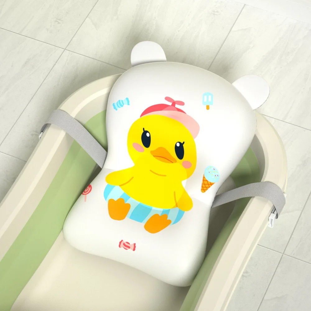 Baby Bath Seat Support Mat Infant Anti-Slip Soft Comfort Body Cushion Foldable Baby Bath Tub Pad Chair Newborn Bathtub Pillow