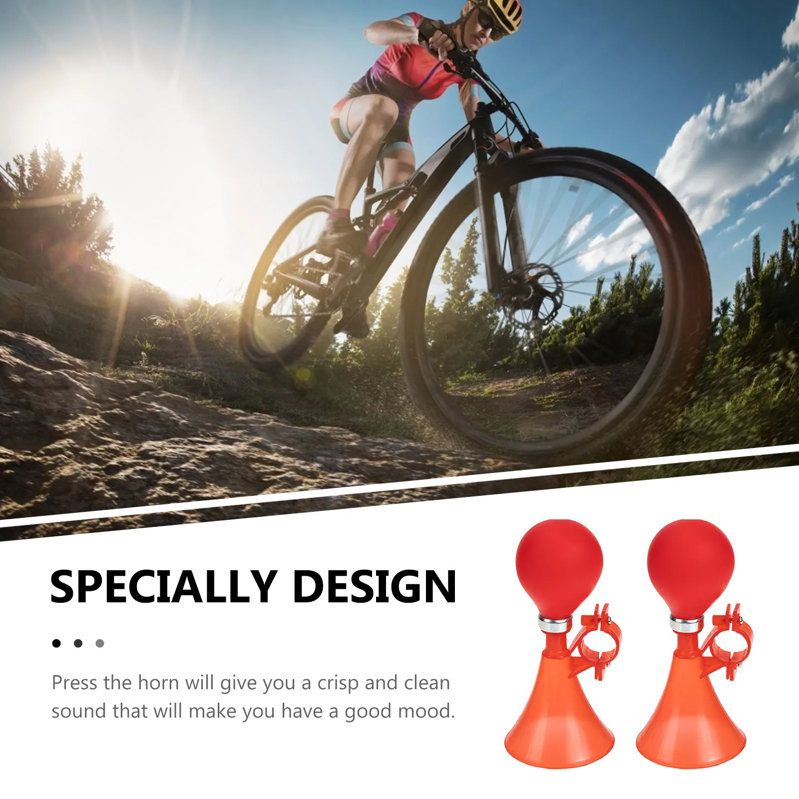 

2 Pcs Bicycle Air Horn Bike Bell s for Small Bells Plastic Horns Child Squeeze