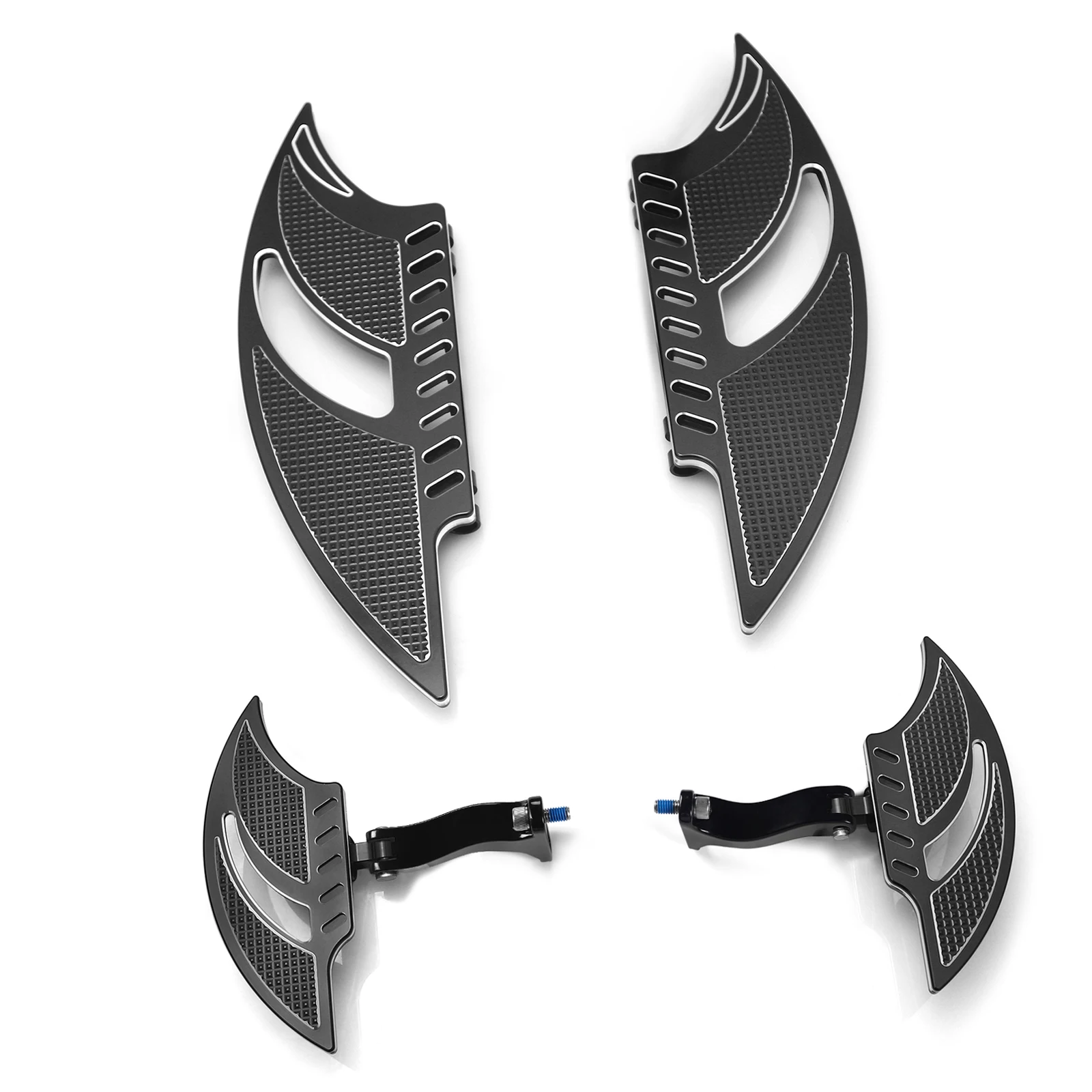 

Blade Driver Passenger Floorboard Pedal CNC Foot Pegs for Harley Touring Road King Road Glide 1986-2025 Softail Dyna