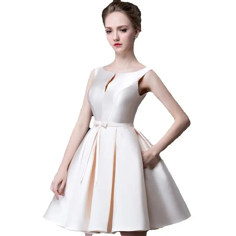 

Индивидуальный пошив: короткие платья для подружек невесты и выпускного вечера, атласные, с кружевной застежкой на спине, длиной до колена, в цветах: зеленый, белый, серый, черный, золотой, красный.