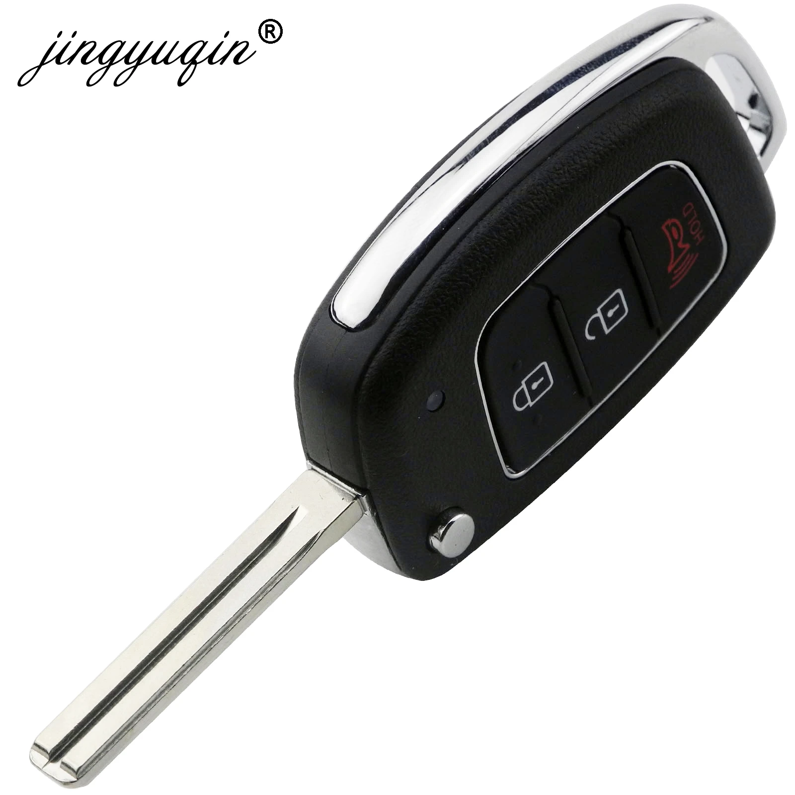 jingyuqin 3/4 Buttons Flip Folding Remote Key Fob Shell For Hyundai HB20 SANTA FE IX35 IX45 Accent I40 TOY40 Key Case