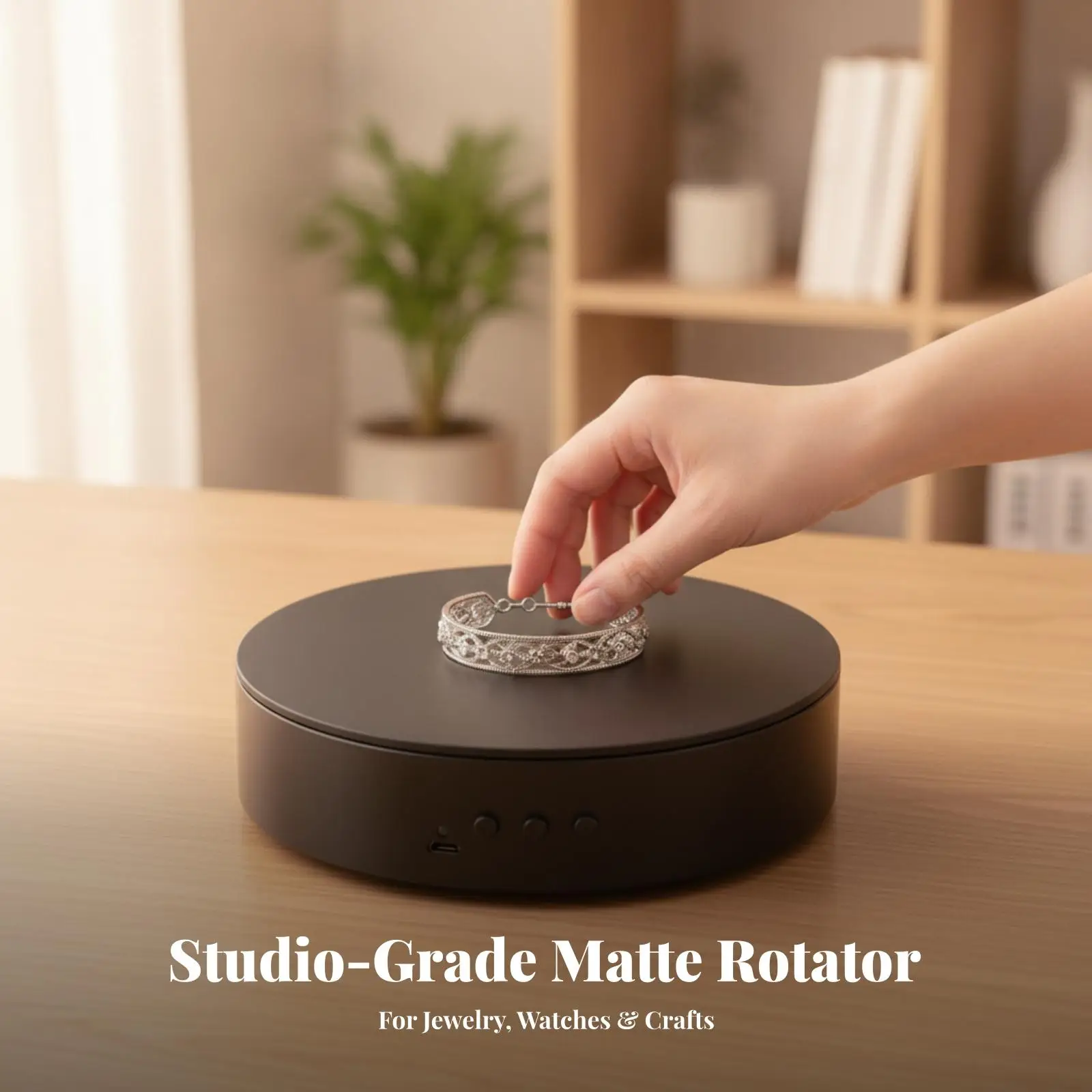Electric Rotating Display Turntable | Compact 15 Cm surface, powered Rotating Display Stand