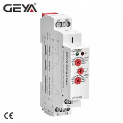 GEYA Over Voltage and Under Voltage Protection Relay DC12V 24V 48V 220V 10A Voltage Protector Relay GRV8-02