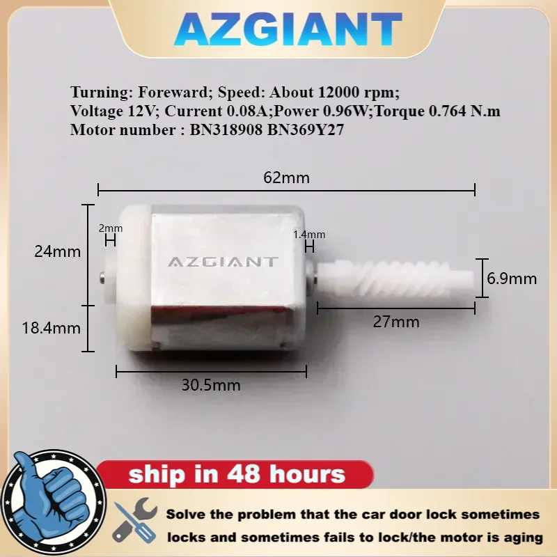 

AZGIANT 1-50 Pcs BN318908 BN369Y27 High Speed Car Central Door Lock Motor For 2006-2012 Honda Legend Car Parts Repair Tools DIY