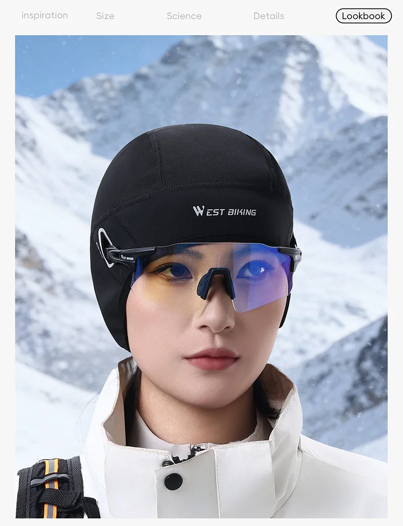 WEST BIKING Winter-Warm-Fahrradmütze, winddicht, Thermo-Fleece-Mütze, Ohrenschutz, bequeme Outdoor-Sportmütze, Laufen, Skifahren – Detail 11