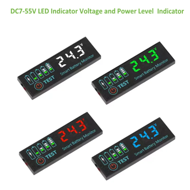 3S-14S Battery Capacity Indicator 18650 Lithium  Acid Battery Capacity Voltage Meter Module DC7-55V Battery Charging Tester