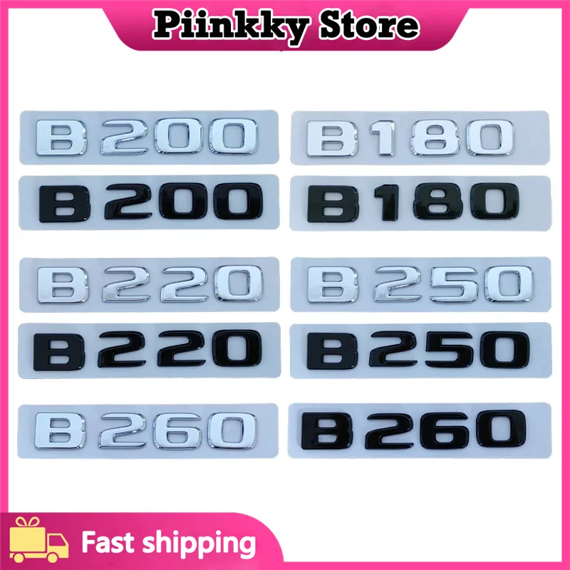 

3d ABS Chrome Black Car Trunk Letters For B160 B180 B200 B220 B260 W245 W246 Letter Logo Emblem Sticker Badge Accessories