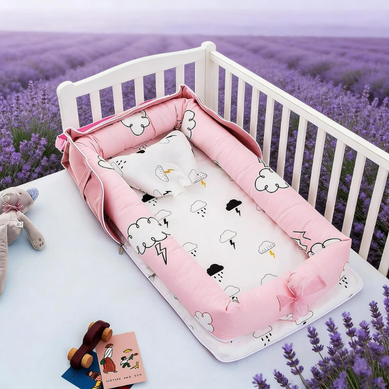 

Новая легкая дорожная люлька-кокон 2026 года с подушкой-опорой и складной конструкцией для новорожденных