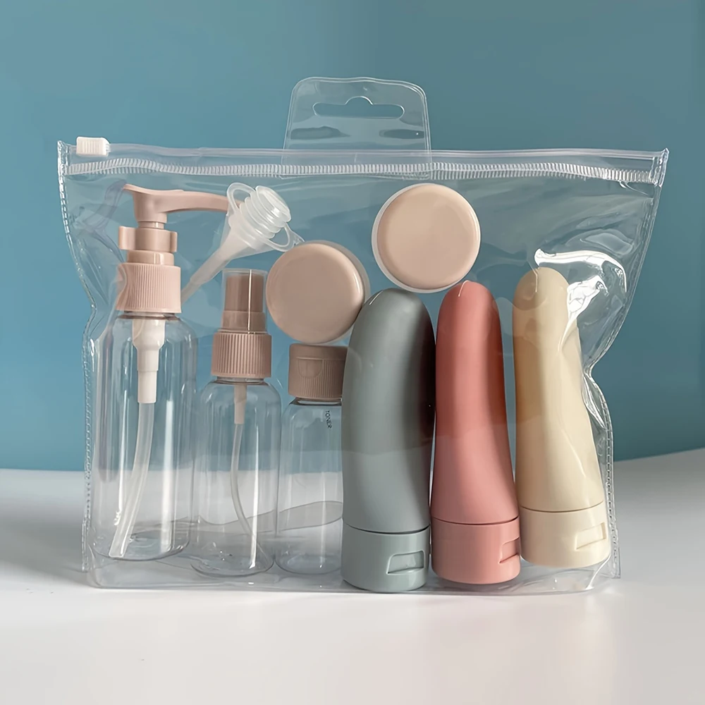 11 Stück Outdoor-Reise-Spenderflaschen für Geschäftsreisen, Kosmetik-Aufbewahrungsflaschen, tragbare Duschgel-Spenderflaschen S003955