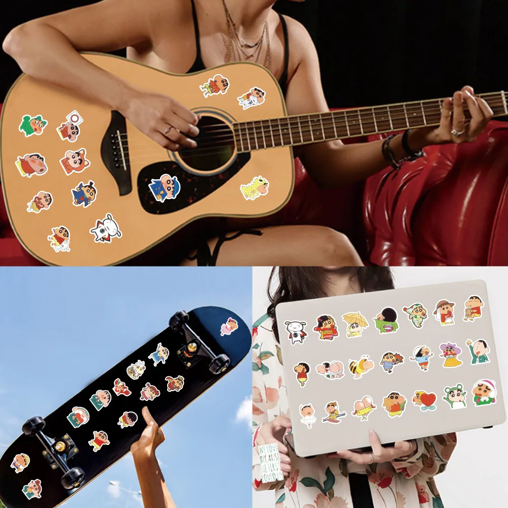 103 ชิ้นการ์ตูนอะนิเมะเครยอนชินจังสติกเกอร์สำหรับรถยนต์แล็ปท็อปโทรศัพท์เครื่องเขียนตกแต่งสติ๊กเกอร์กันน้ำสติกเกอร์ของเล่นเด็กของขวัญ