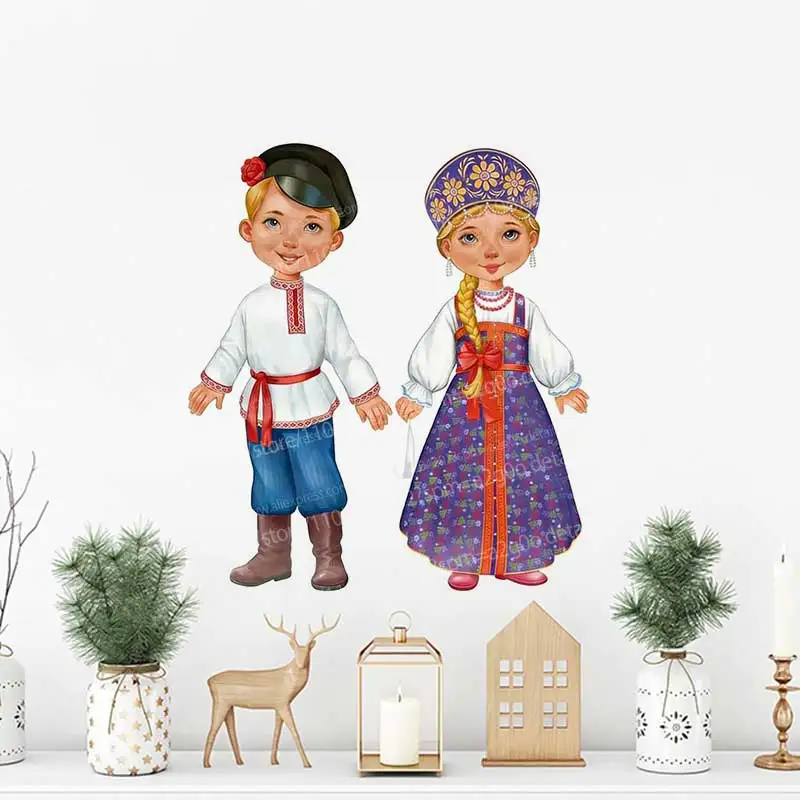 Russian Style Kindergarten And School Decorative Poster Stickers Children's Room Decorations Educational Theme Wall Art AA259