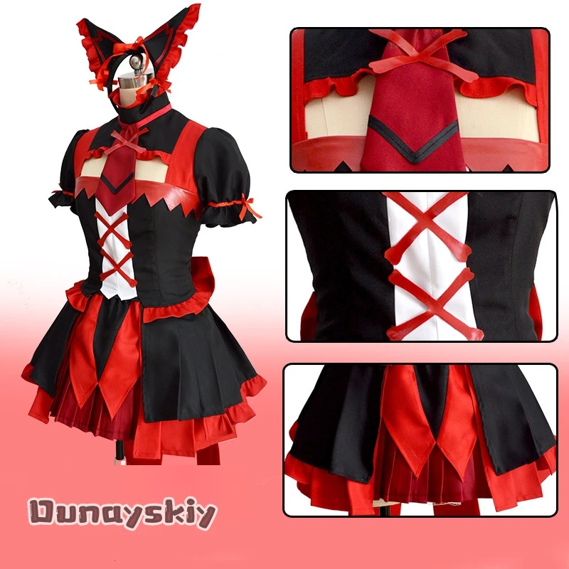 asNNs*Cosplay GATE Rory Mercury Costume Women Fancy Lolita Dress CuteSkirt Uniform Short Sleeve Top Outfit Halloween Disguise view 3