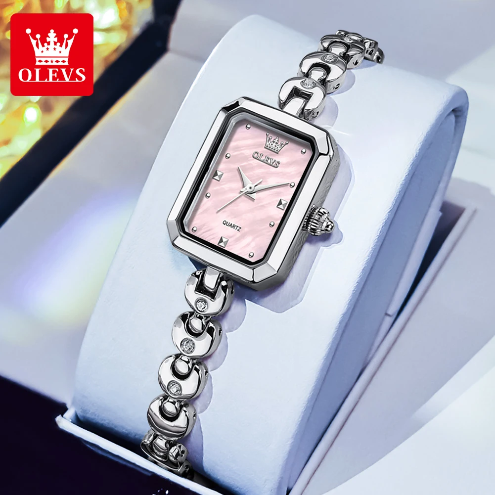 

OLEVS 3665 Luxury Elegant Quartz Watches for Women Square Dial Waterproof Fashion Dress Lady Bracelet Wristwatch