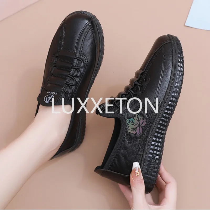 2024 Spring and Autumn New Soft Sole Comfortable, Anti Slip, Waterproof Soft Sole Casual Fashion Flat Sole Single Shoes