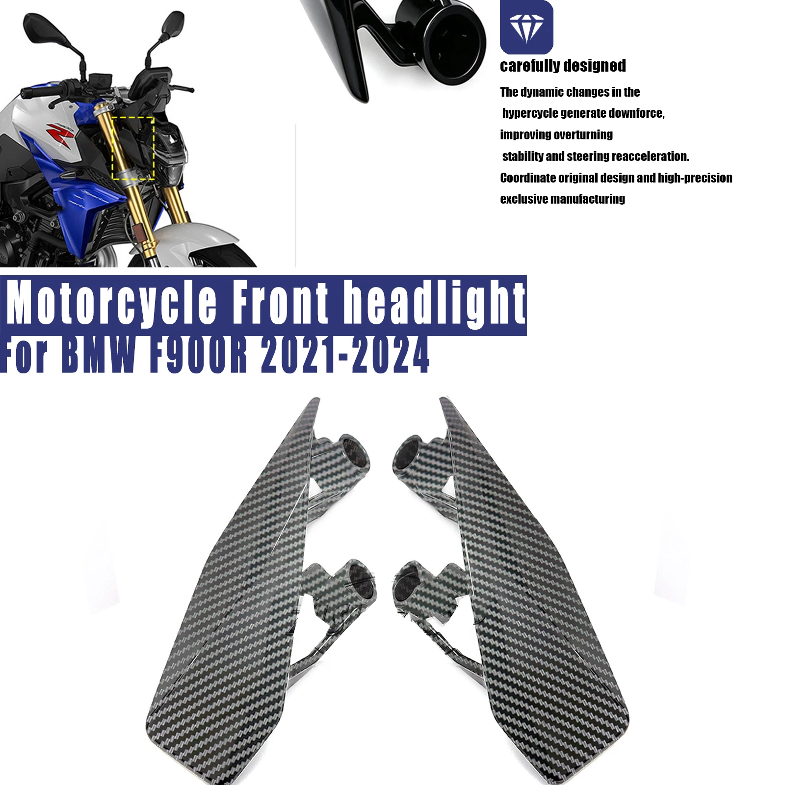 for BMW F900R 2021-2024 motorcycle Accessories Front headlight side panel front nose side fairing High-Quality ABS Carbon