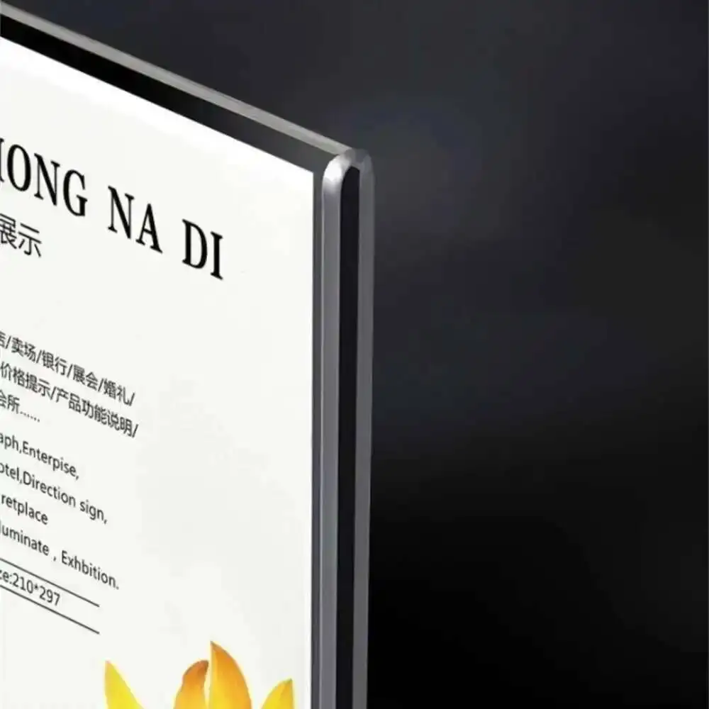 2Pcs A4（297*210mm）Acrylic Advertising Poster Picture Sign Holder T Shape Table Menu Price Display Frame For Restaurants