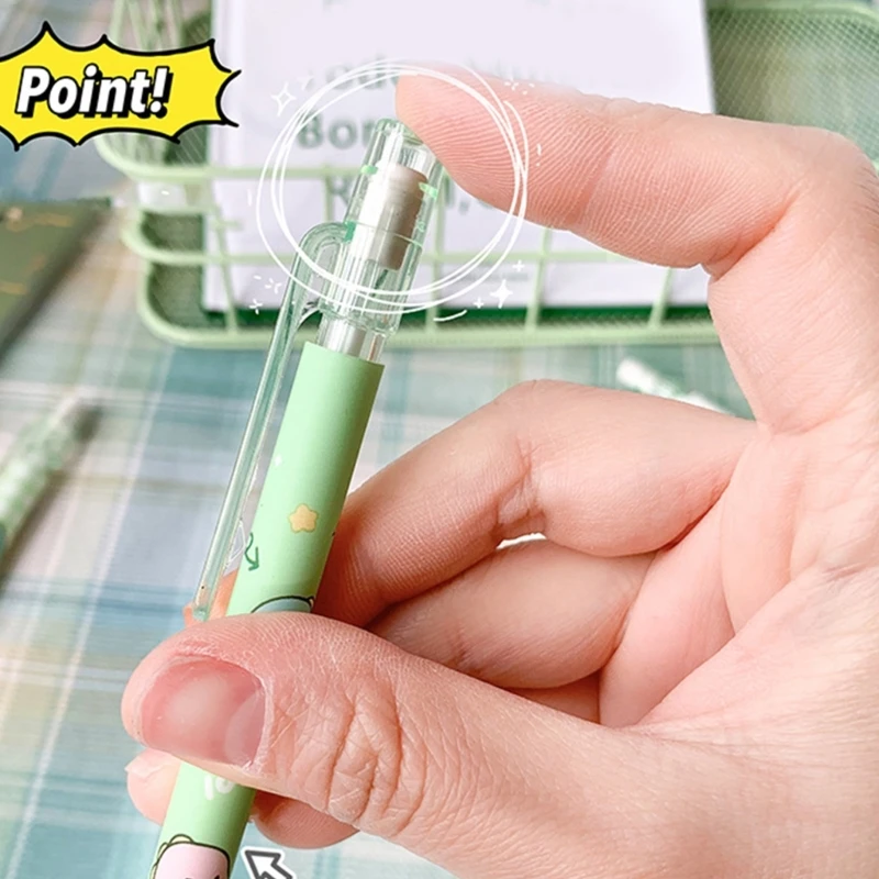 학생용 소형 지우개가 있는 자동 드로잉 연필, 기계식 연필, 리드 리필 세트, 0.5mm, 4 개