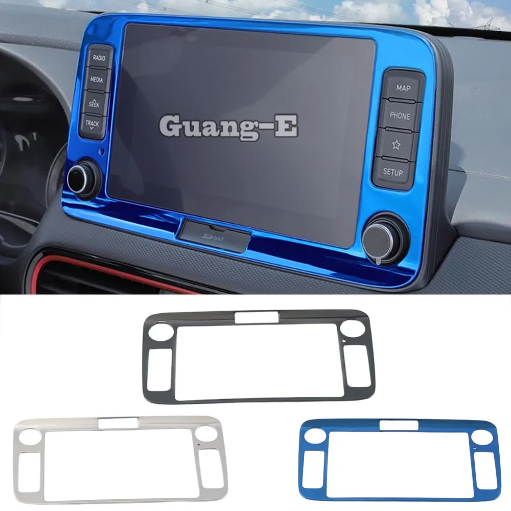 

For Hyundai Kona Encino Kauai 2017 2018 2019 2020 Car Stainless Steel Air Condition Button Control Outlet Switch Trim Frame Lamp