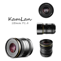 Kamlan 28mm F1.4 Wide Angle APS-C Large Aperture Manual Focus Lens For Canon M Mount Sony E Fuji X M43 Mirrorless Cameras