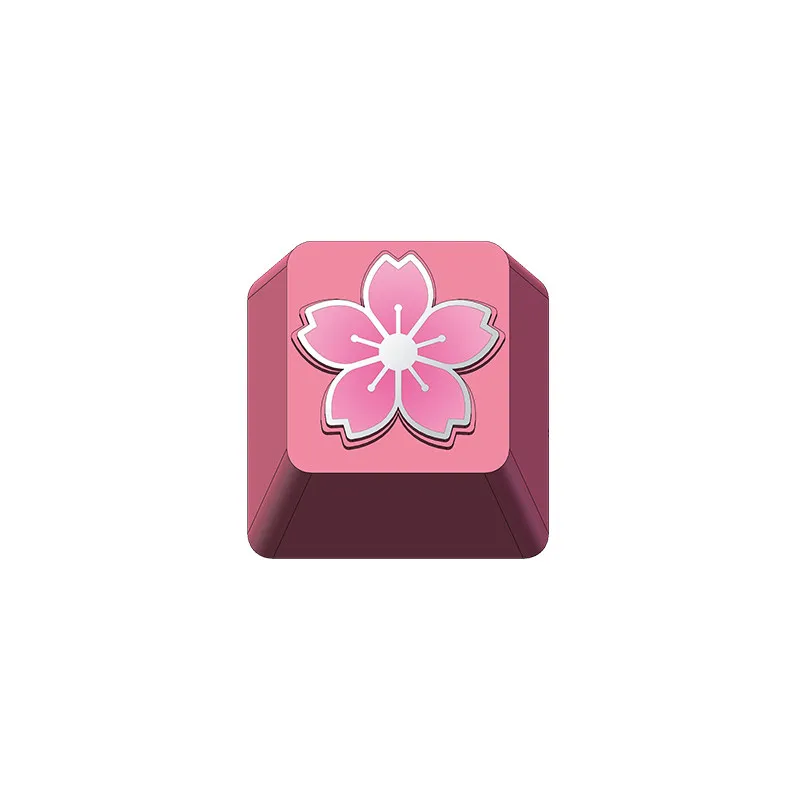 Keystone Sakura Keycap Artisan 1pc Pink Game for Mechanical Keyboard Zinc Aluminum Alloy Personalized AULA F75