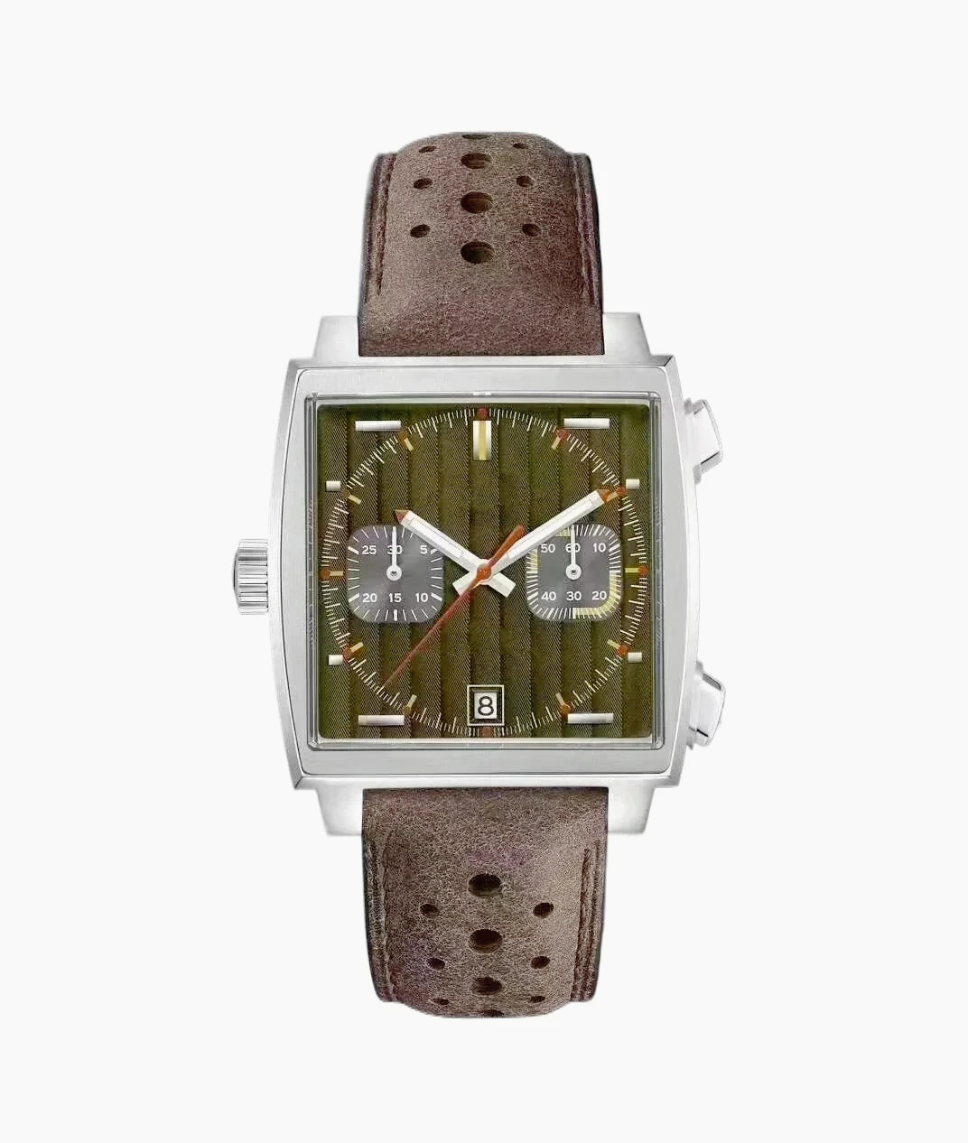 Male Chronograph Watches Precise VK63 Quartz Movement Solid 904L Stainless Steel Shell Clear Sapphire Crystal White Black Blue