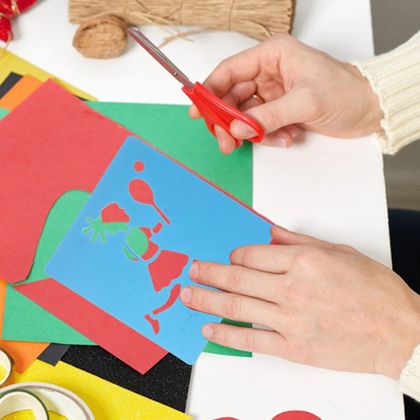 

6pcs Sports Theme Stencils Reusable Hollow Painting Templates For Kids Diy Drawing Tools Basketball Football Volleyball Swimming