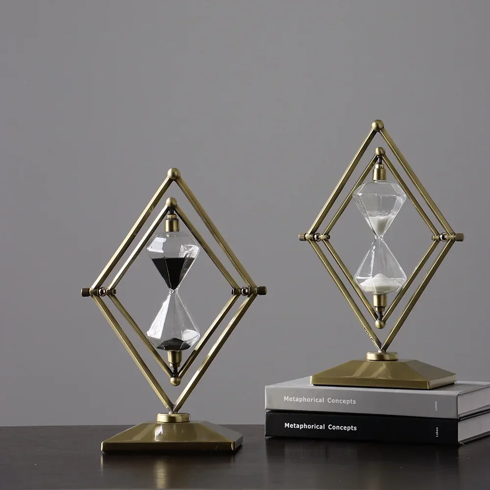 

15/30 Minute New Creative Metal Hourglass Sand Timer, European Retro Office Bookshelf, Study Accessories, Decorative Sand Timer