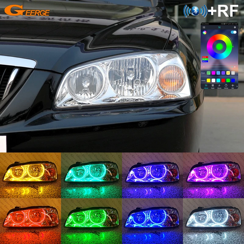 

For Hyundai Elantra XD 2004 2005 2006 RF Remote Bluetooth App Multi-Color Ultra Bright RGB LED Angel Eyes Kit Halo Rings