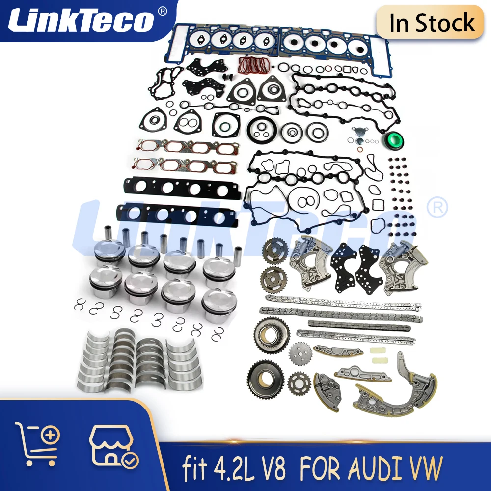 

Engine Overhaul Rebuilding Pistons Gasket Bearings Kit fit 4.2L V8 DOHC BAR BVJ CDRA CGNA FOR VW Touareg Audi Q7 A6 A8 S5 4.2 L