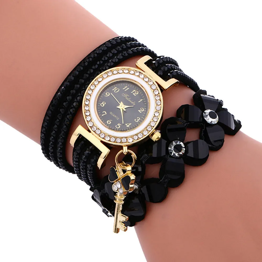 Relógio feminino moda relogio feminino sinos diamante pulseiras de couro para senhoras relógio de pulso transporte da gota novo