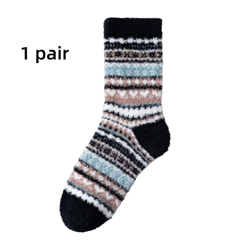 

Fashion Autumn Winter Coral Fleece Socks Thicken Soft Sleep Socks Half Fleece Warm Floor Socks For Women Girls