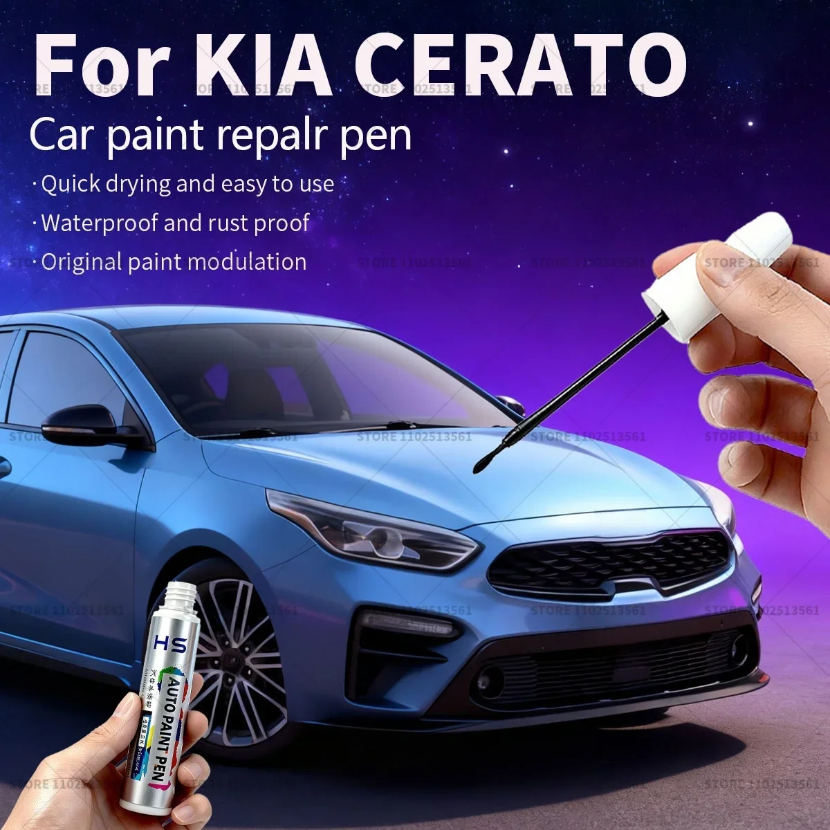 Car Paint Repair Pen Touch Up Scratch Remover DIY Auto Accessories Red VR Diamond Silver C5 Black 9H White 1D For KIA CERATO