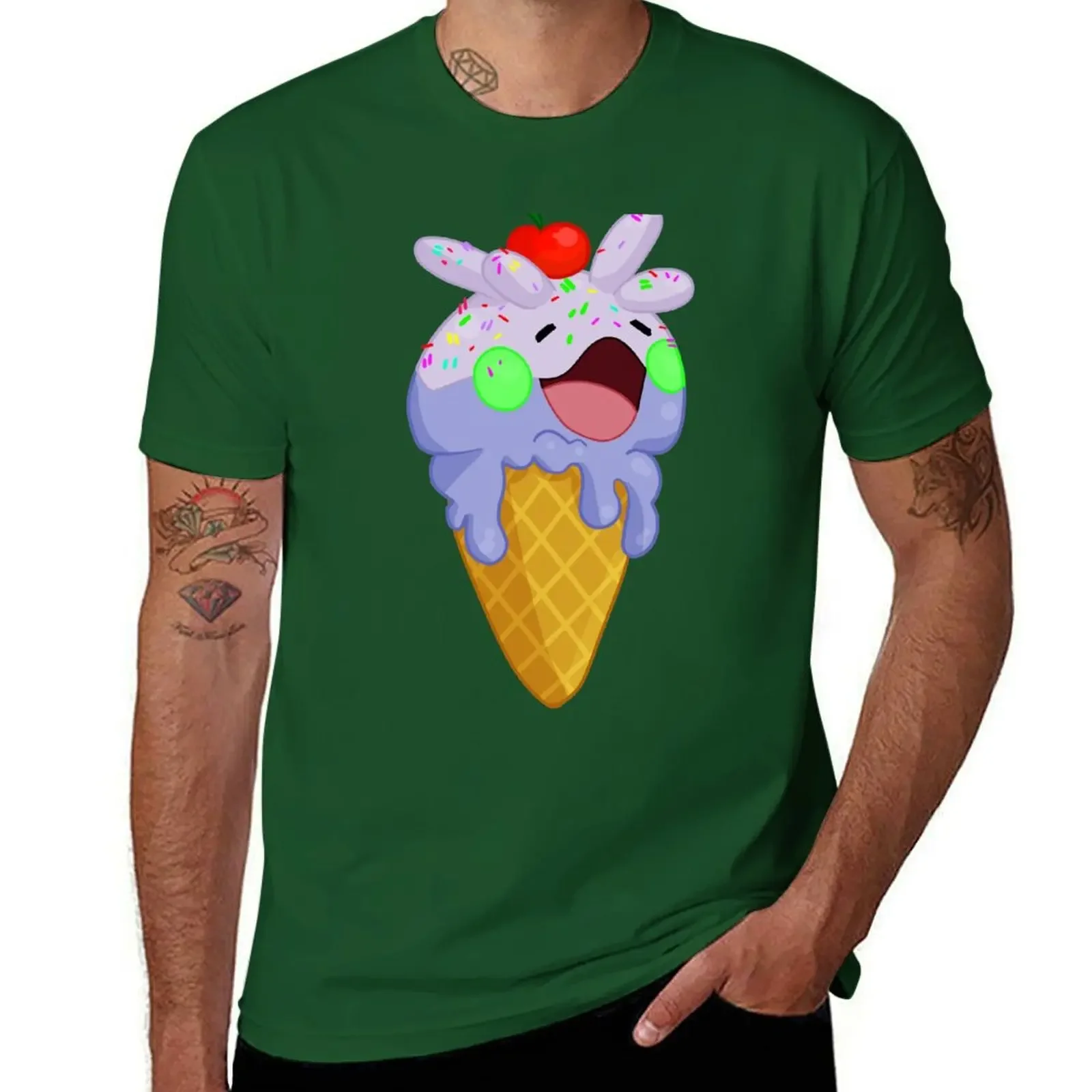 Ice Cream Goomy T-Shirt animal prinfor boys summer tops men clothes anime clothes new in tops & tees heavyweight Male Cartoon