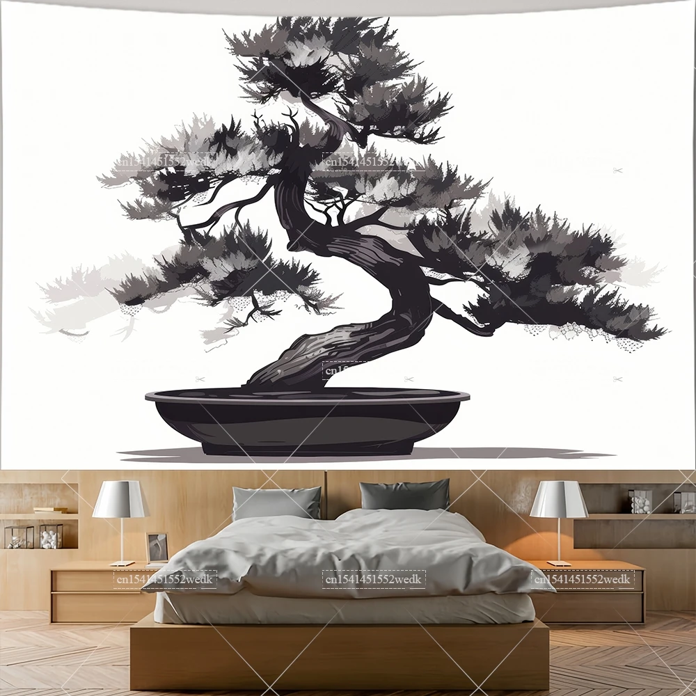 Bonsai Tree Wall Tapestrys Celestical Wildflower Tapestries Room Decor Aesthetic Altar Cloth Tarot Tapestrys Background Cloths